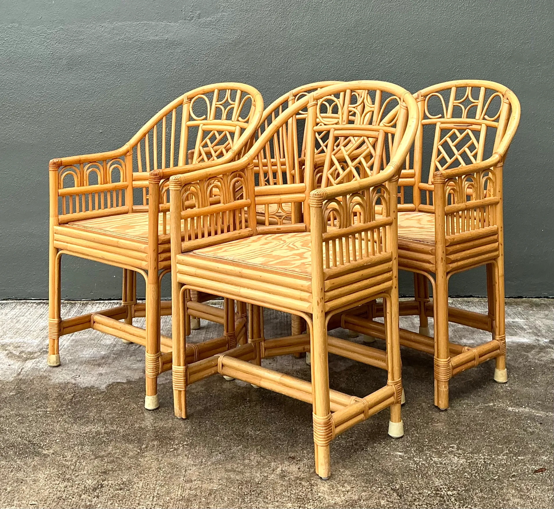 Vintage Brighton Pavillion Rattan Dining Chairs - Set Of 4 — additional photo 7
