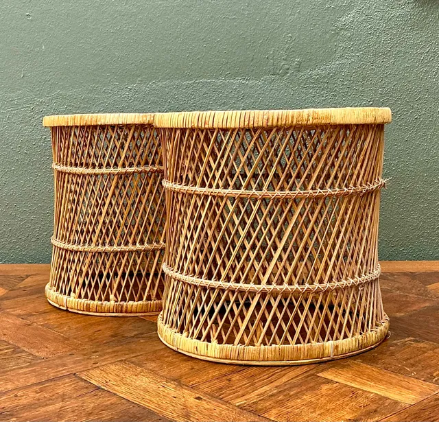 Vintage Woven Rattan Accent Tables - Set of 2 — additional photo 7
