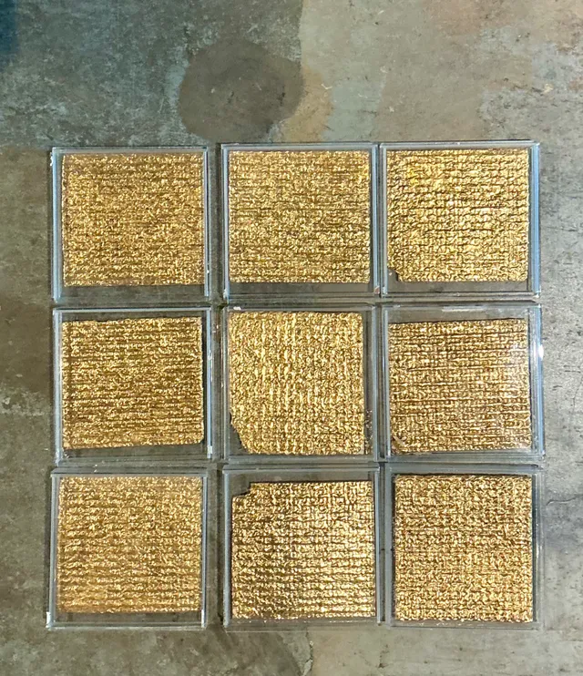 Vintage Signed Judi Harvest “Edible Icons” Gold Plated Matzoh - Set Of 9 — additional photo 8