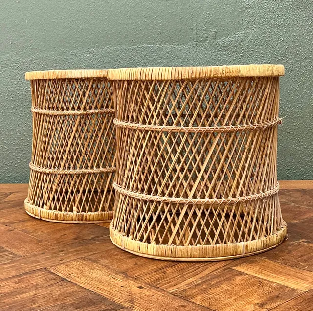 Vintage Woven Rattan Accent Tables - Set of 2 — additional photo 1