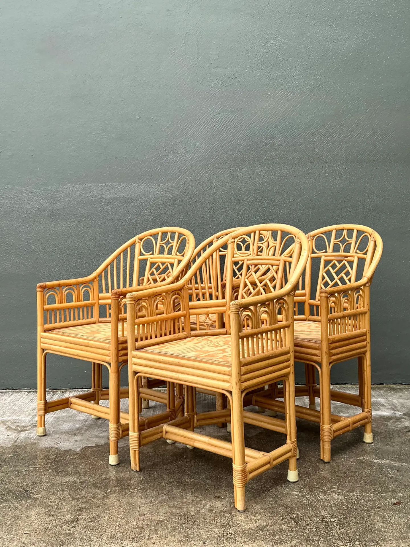 Vintage Brighton Pavillion Rattan Dining Chairs - Set Of 4 — additional photo 5