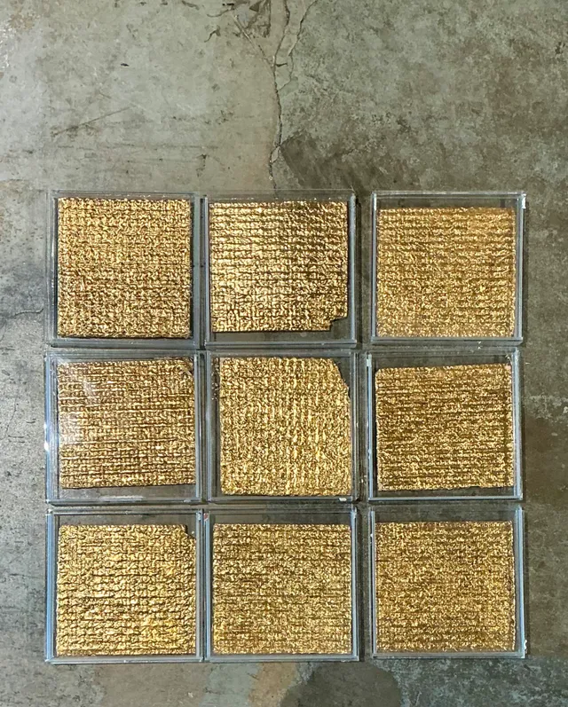 Vintage Signed Judi Harvest “Edible Icons” Gold Plated Matzoh - Set Of 9 — additional photo 4