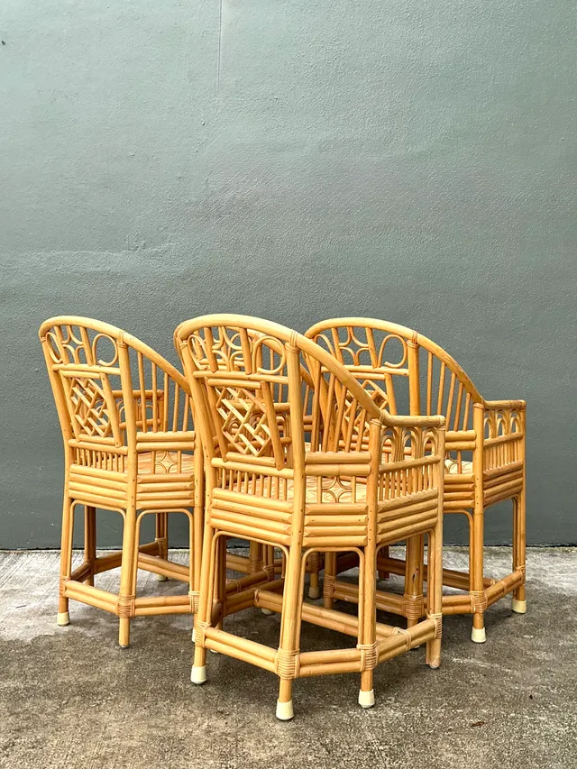 Vintage Brighton Pavillion Rattan Dining Chairs - Set Of 4 — additional photo 4