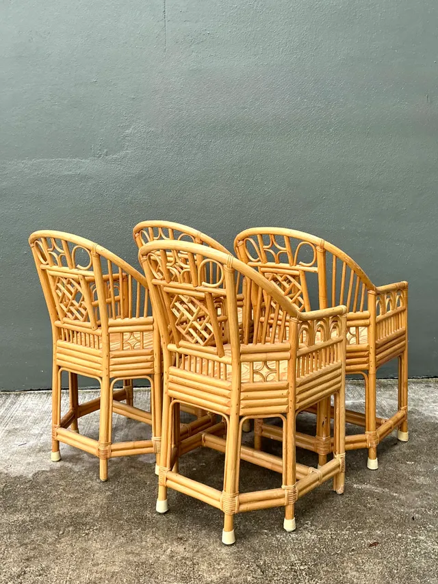 Vintage Brighton Pavillion Rattan Dining Chairs - Set Of 4 — additional photo 2