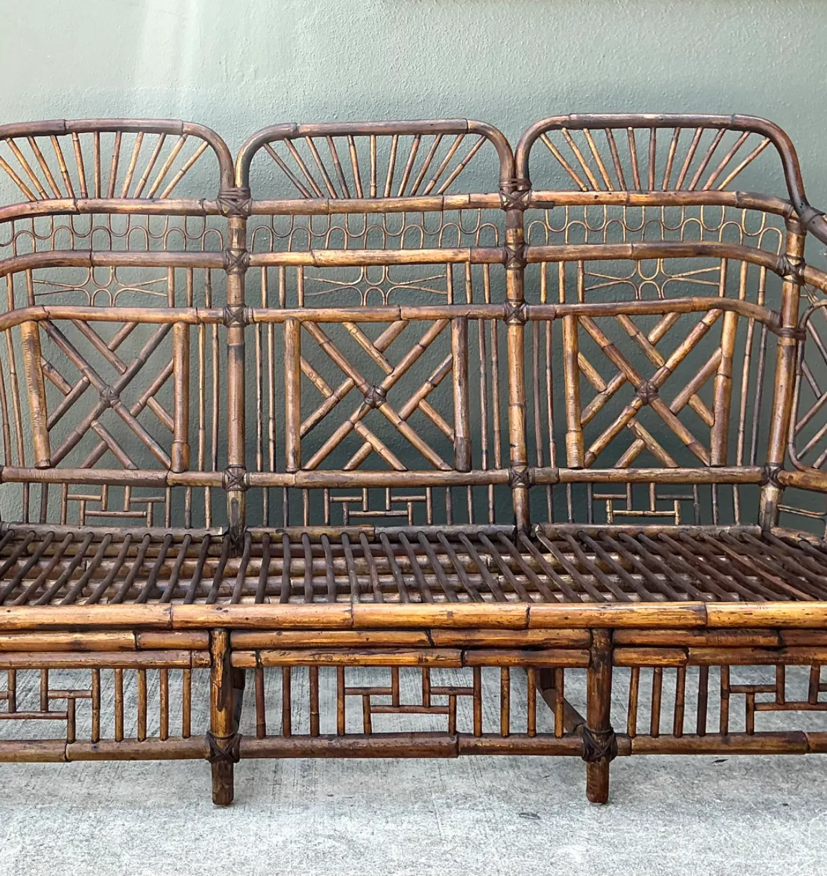 Vintage Brighton Rattan High Back Sofa — additional photo 7