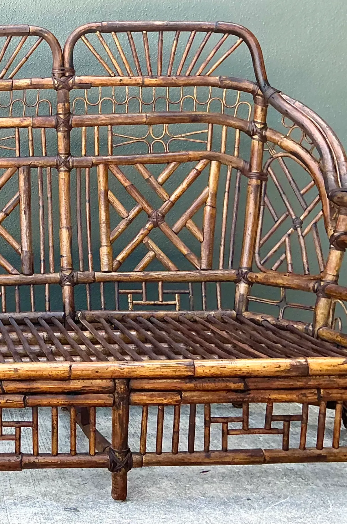 Vintage Brighton Rattan High Back Sofa — additional photo 3
