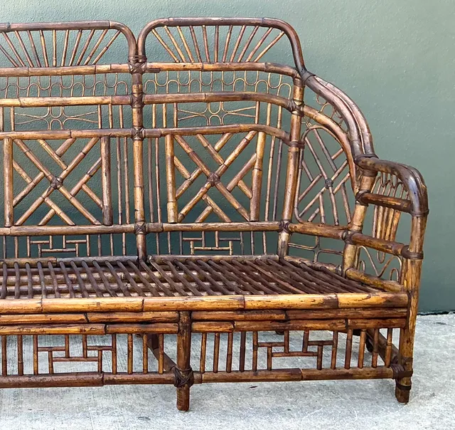 Vintage Brighton Rattan High Back Sofa — additional photo 3