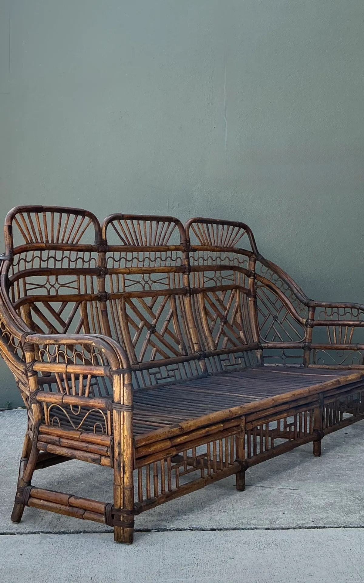 Vintage Brighton Rattan High Back Sofa — additional photo 5