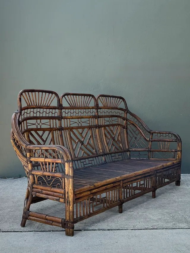 Vintage Brighton Rattan High Back Sofa — additional photo 5
