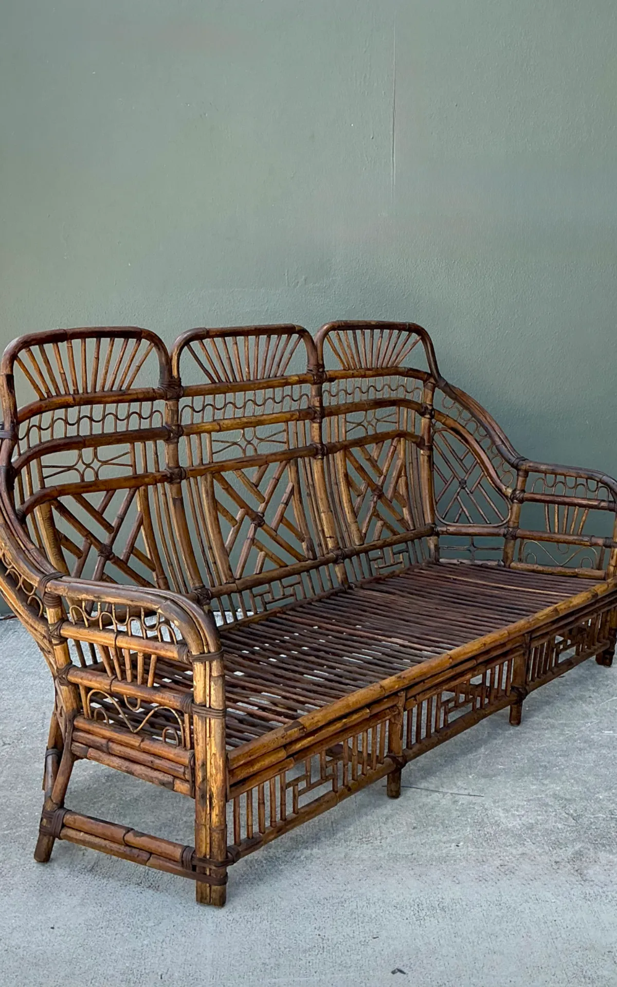 Vintage Brighton Rattan High Back Sofa — additional photo 6