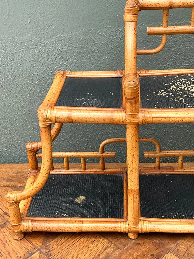Vintage Bamboo and Rattan Tabletop Display — additional photo 6