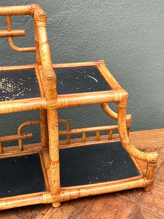 Vintage Bamboo and Rattan Tabletop Display — additional photo 3