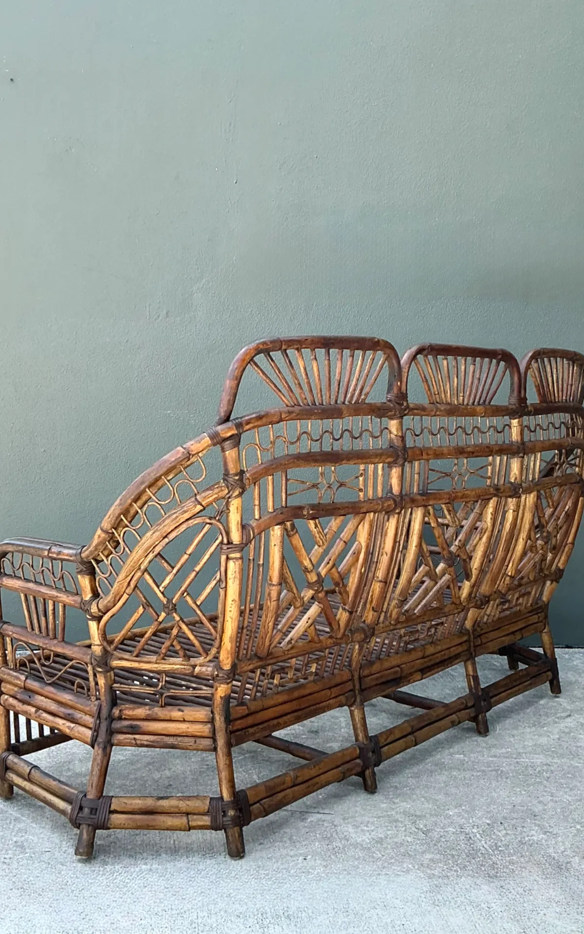 Vintage Brighton Rattan High Back Sofa — additional photo 8