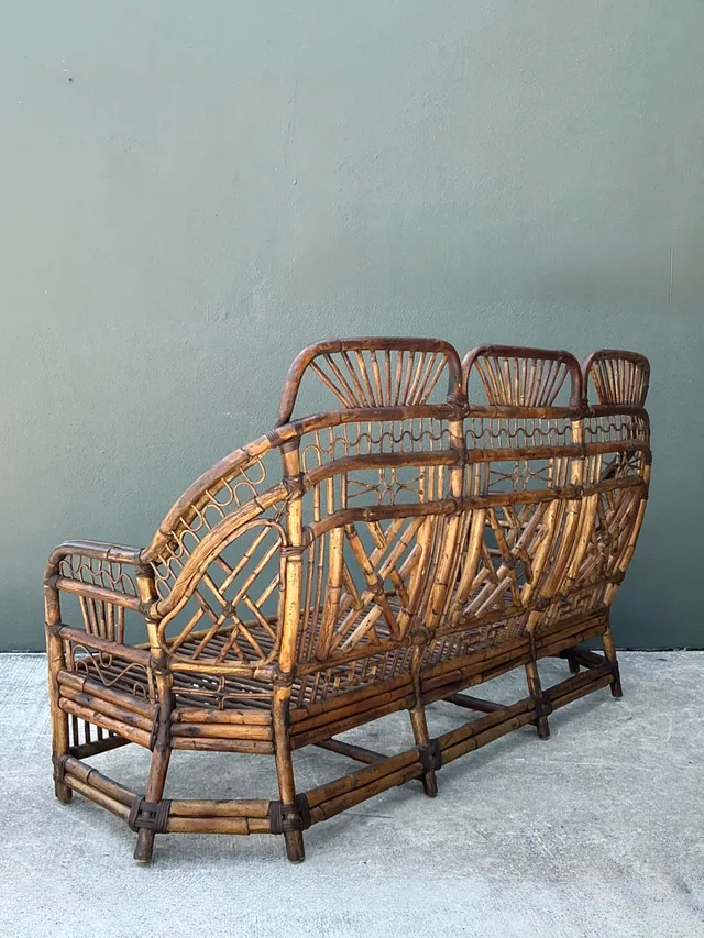 Vintage Brighton Rattan High Back Sofa — additional photo 8