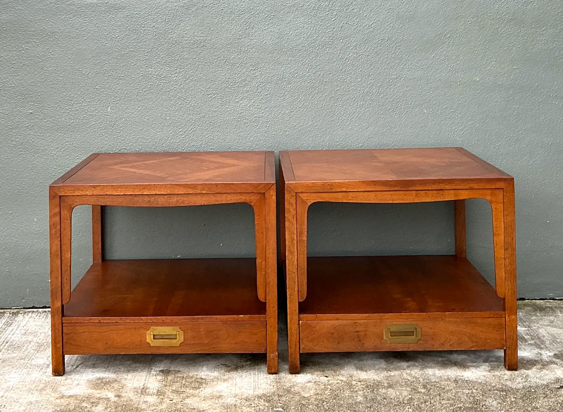 Vintage Baker Milling Road Campaign Side Tables - A Pair — additional photo 3