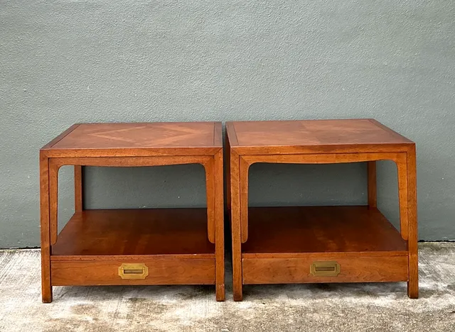 Vintage Baker Milling Road Campaign Side Tables - A Pair — additional photo 3