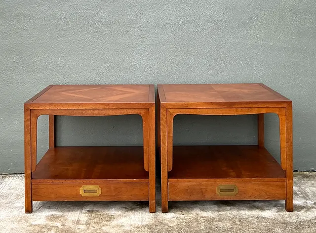 Vintage Baker Milling Road Campaign Side Tables - A Pair — additional photo 4