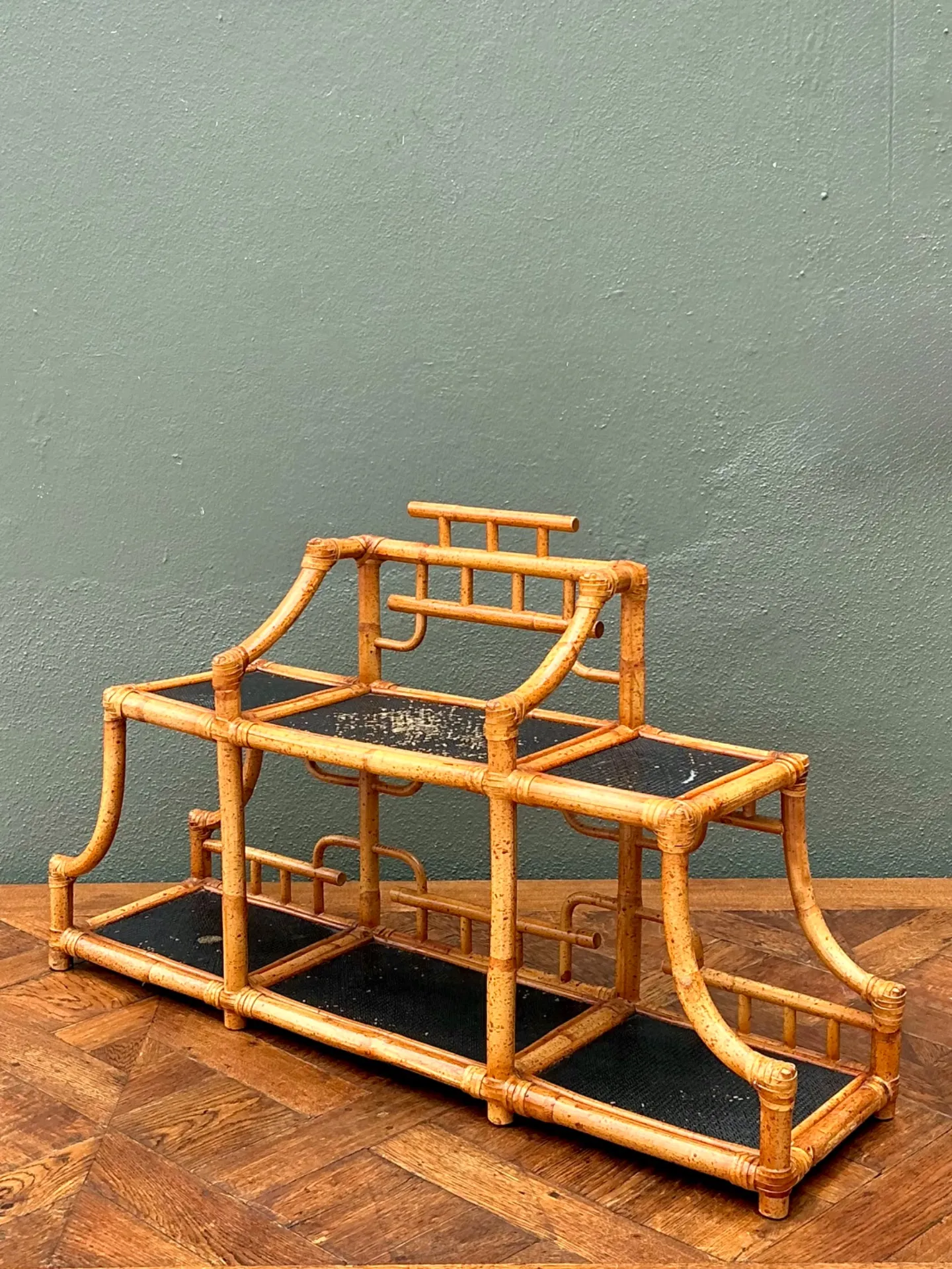 Vintage Bamboo and Rattan Tabletop Display — additional photo 5