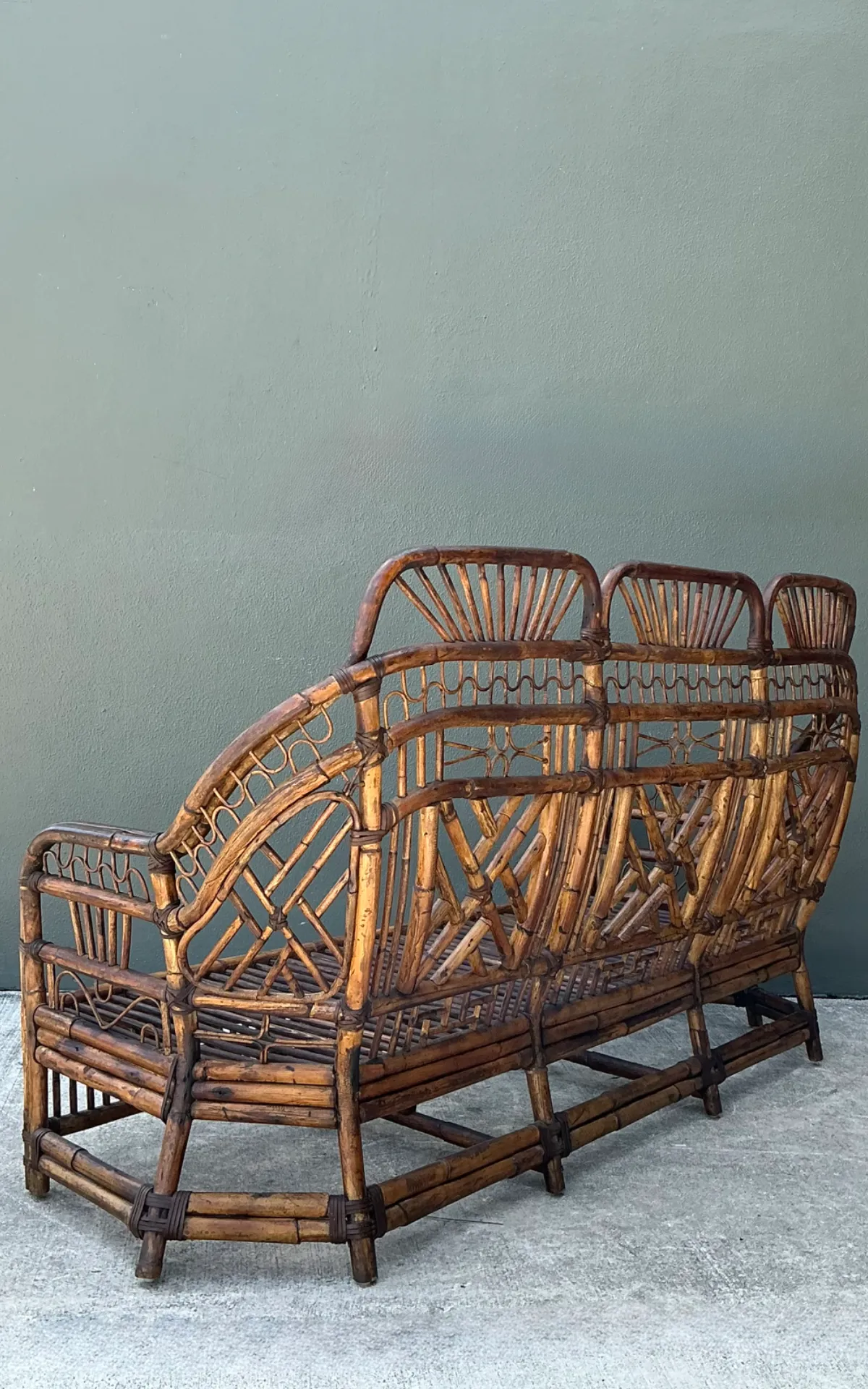 Vintage Brighton Rattan High Back Sofa — additional photo 4