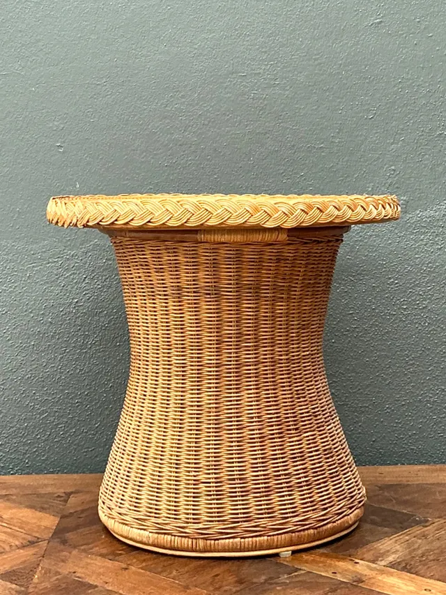 Vintage Braided Rattan Accent Table — additional photo 8