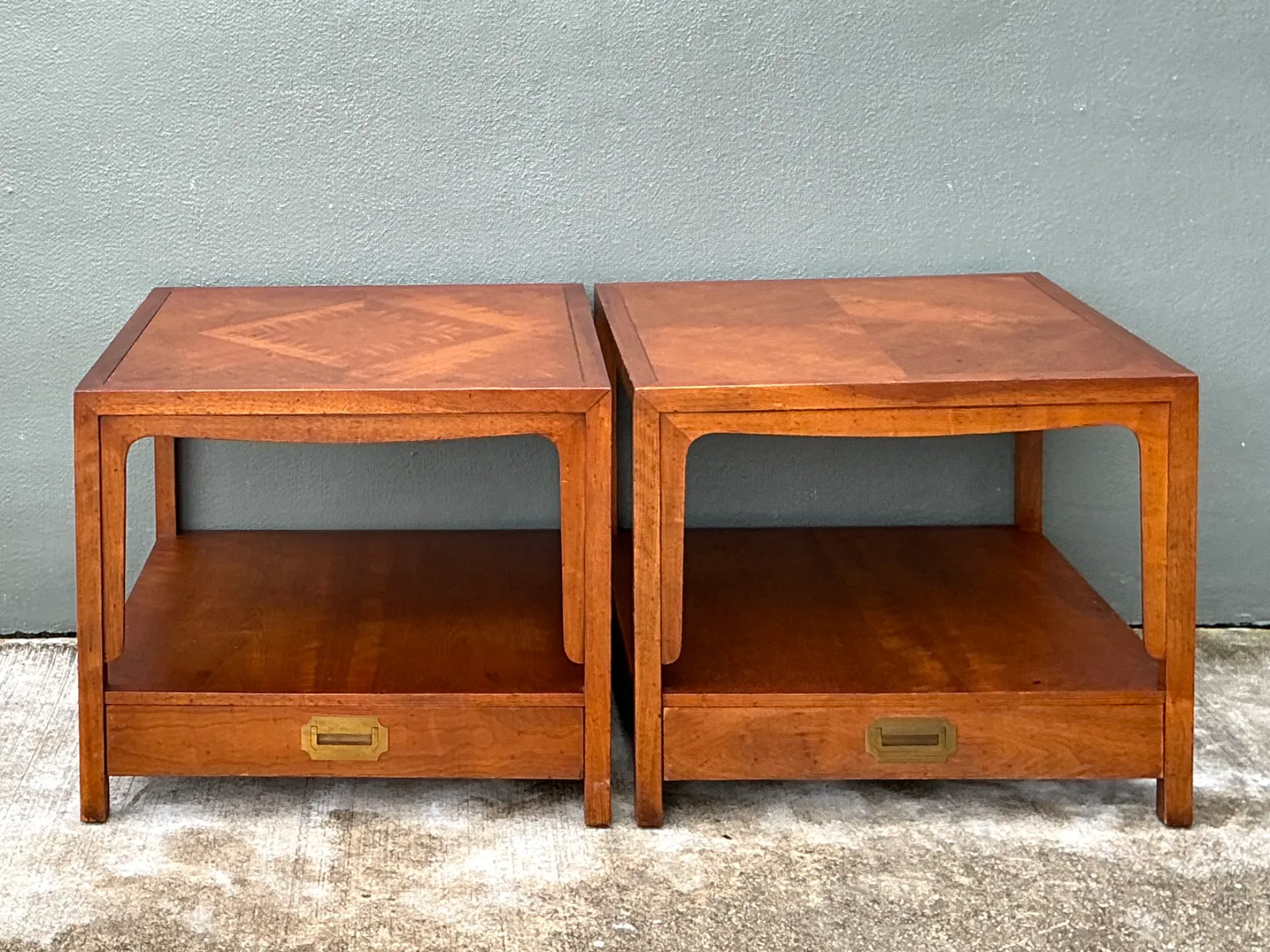 Vintage Baker Milling Road Campaign Side Tables - A Pair — additional photo 1