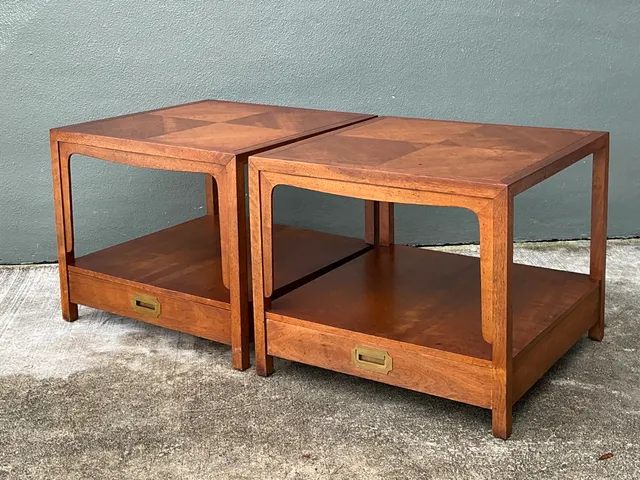 Vintage Baker Milling Road Campaign Side Tables - A Pair — additional photo 5