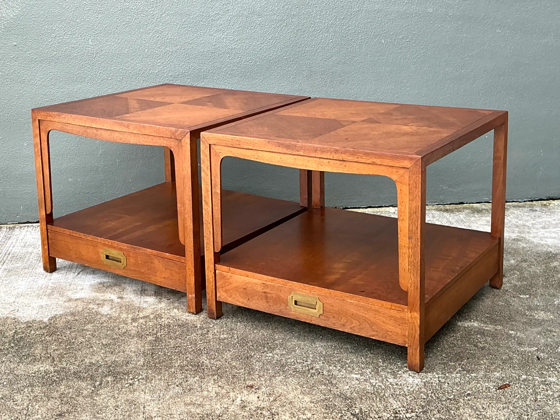 Vintage Baker Milling Road Campaign Side Tables - A Pair — additional photo 2