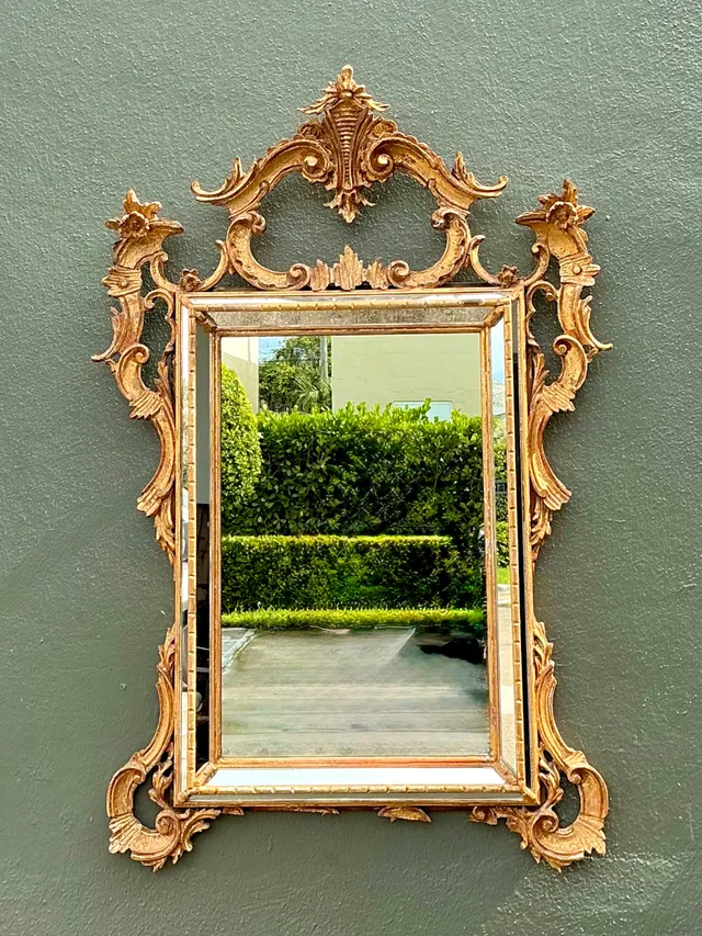 Vintage LaBarge Gilt Carved Wood Mirror — additional photo 2