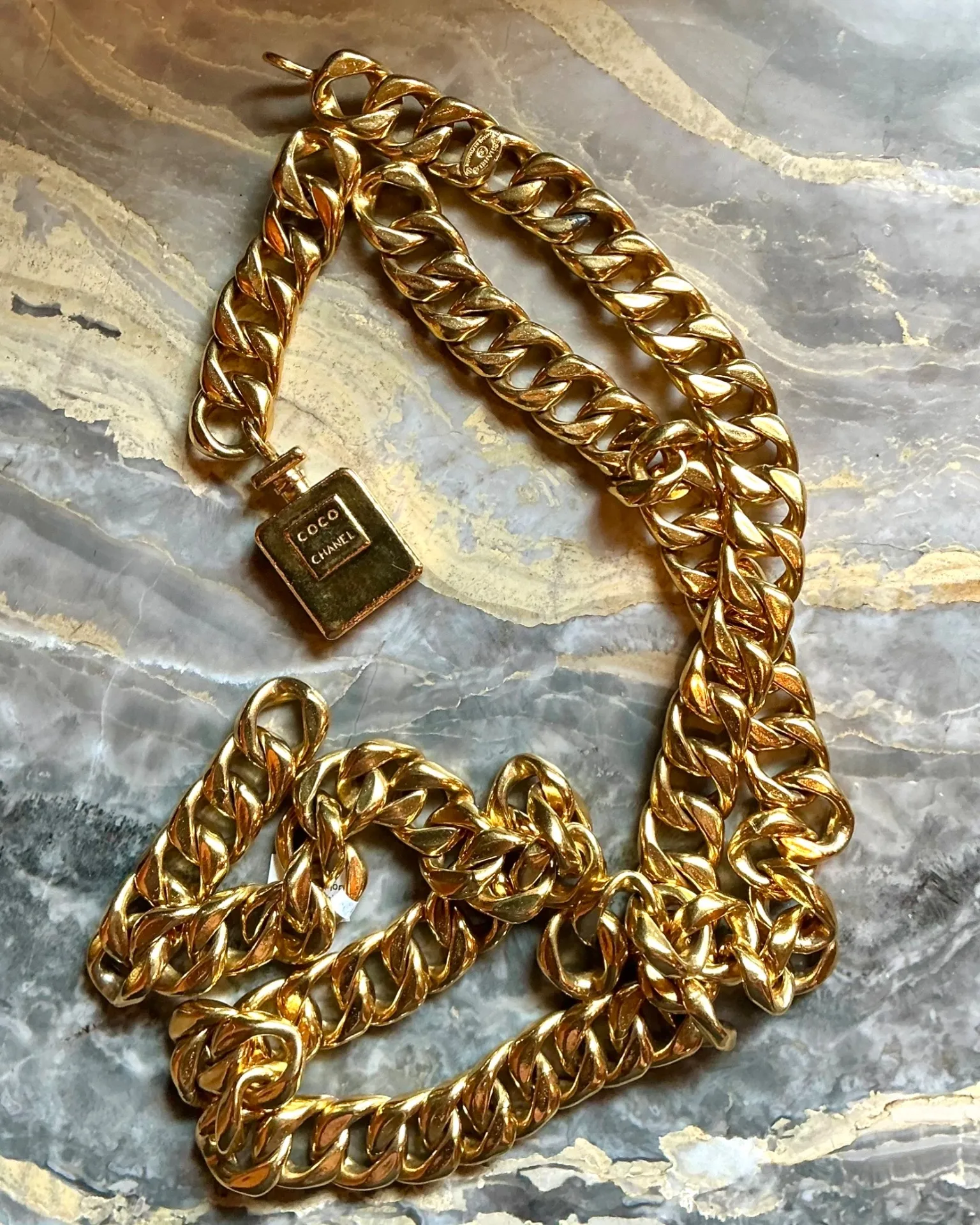 Vintage 1980s Chanel Bottle Chain Belt — additional photo 1