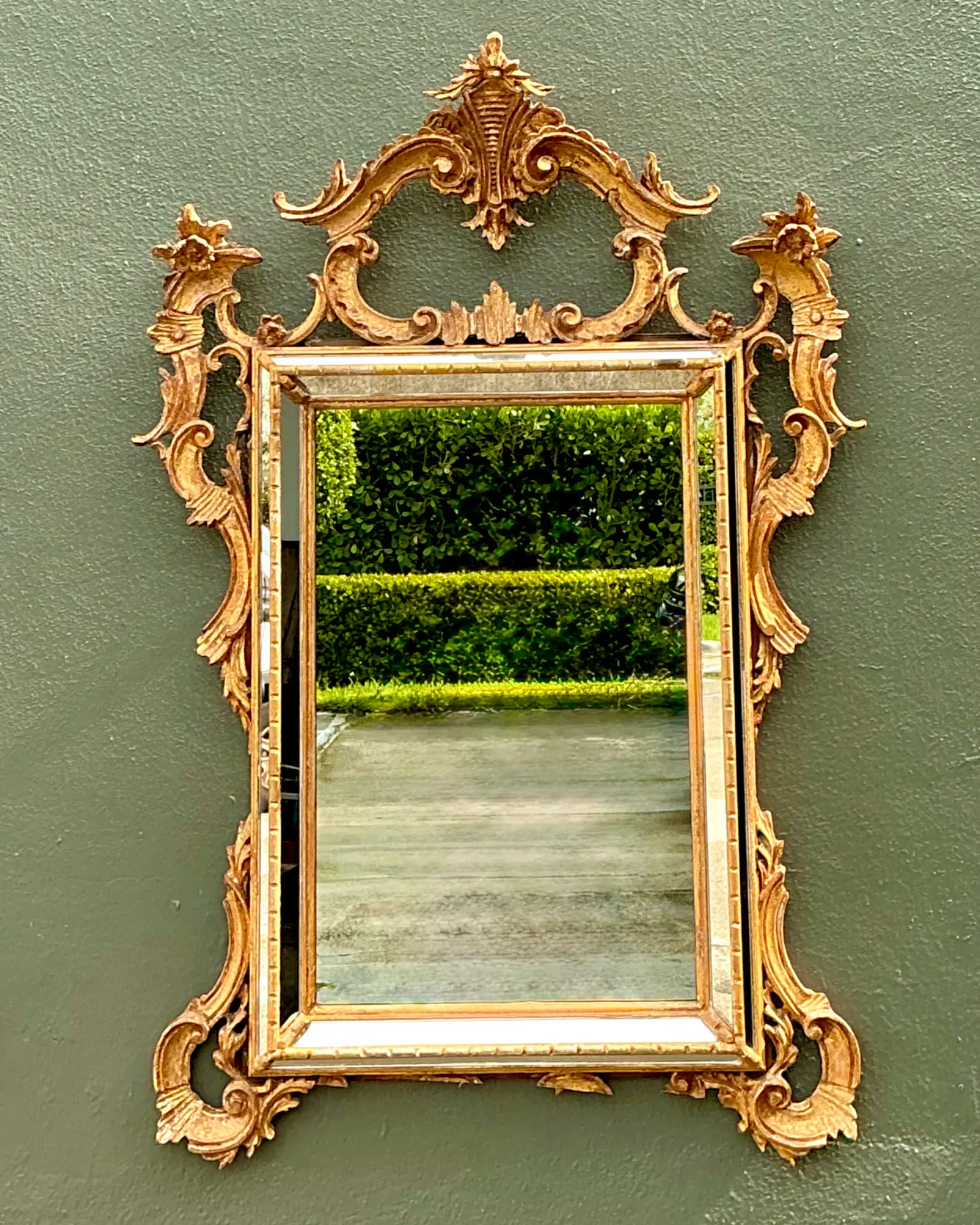 Vintage LaBarge Gilt Carved Wood Mirror — additional photo 1