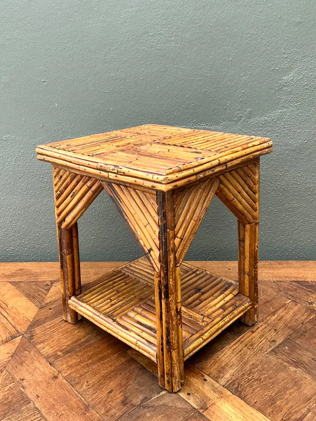 Rustic Reed and Wood Accent Table — additional photo 7