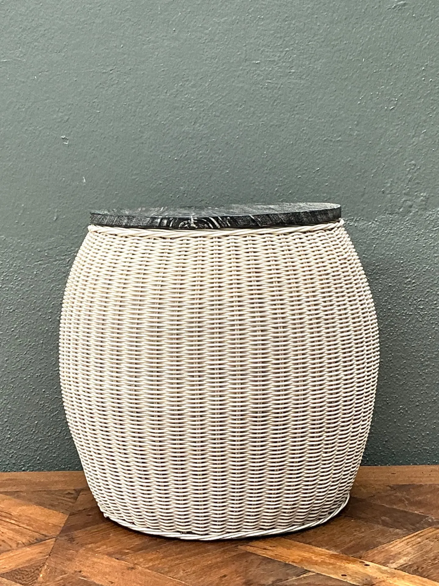 Vintage Rattan and Wood Side Table — additional photo 4