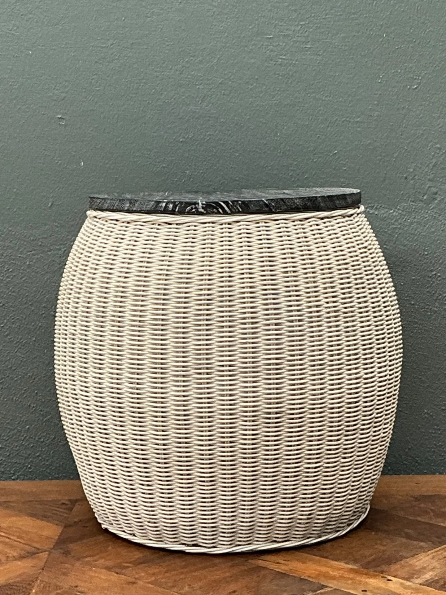 Vintage Rattan and Wood Side Table — additional photo 6