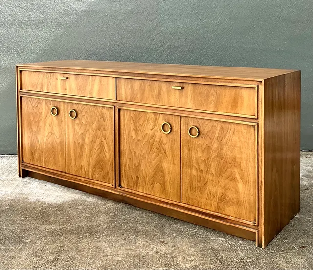 Vintage Campaign Credenza with Brass Accents — additional photo 1
