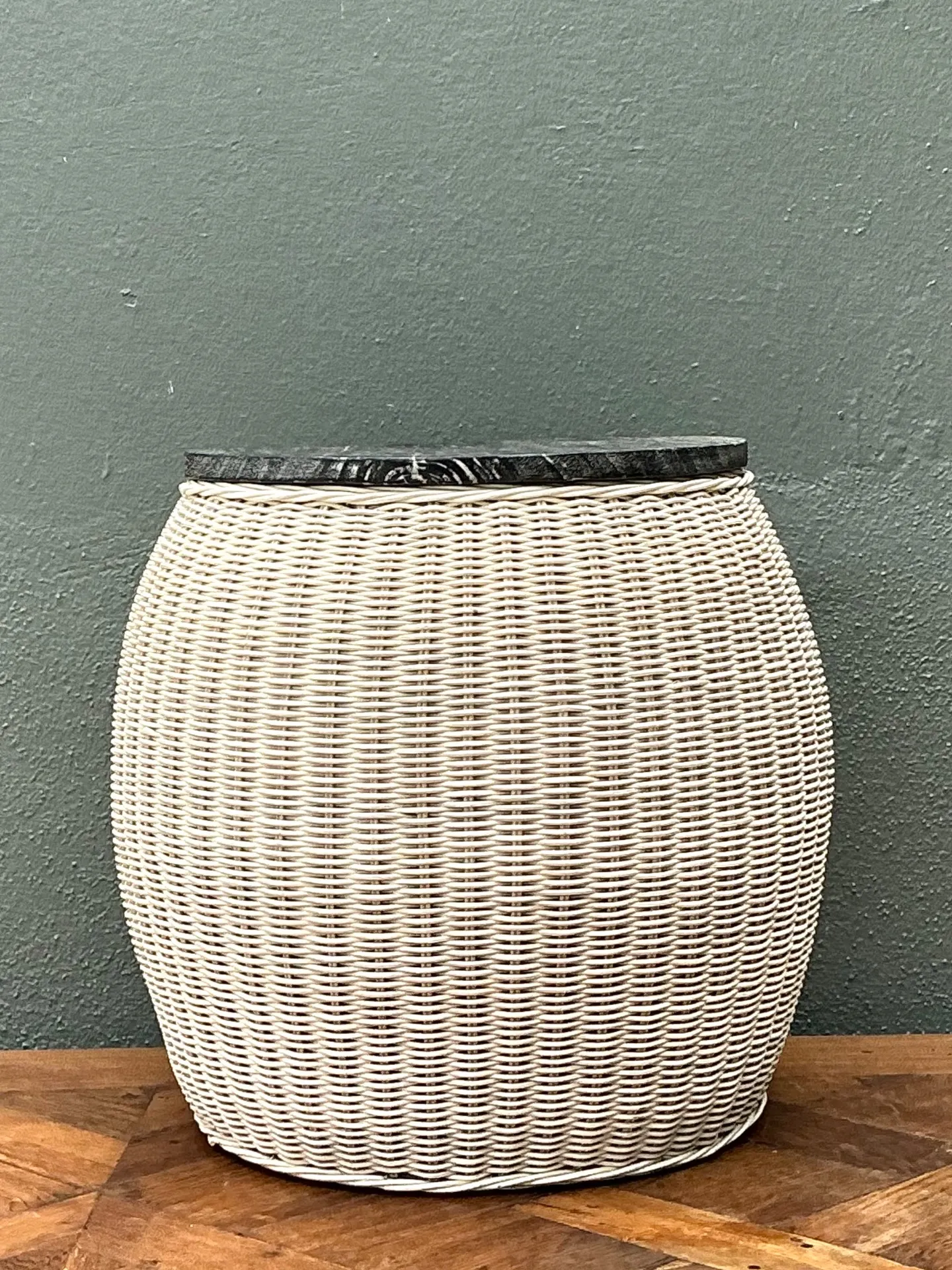 Vintage Rattan and Wood Side Table — additional photo 8