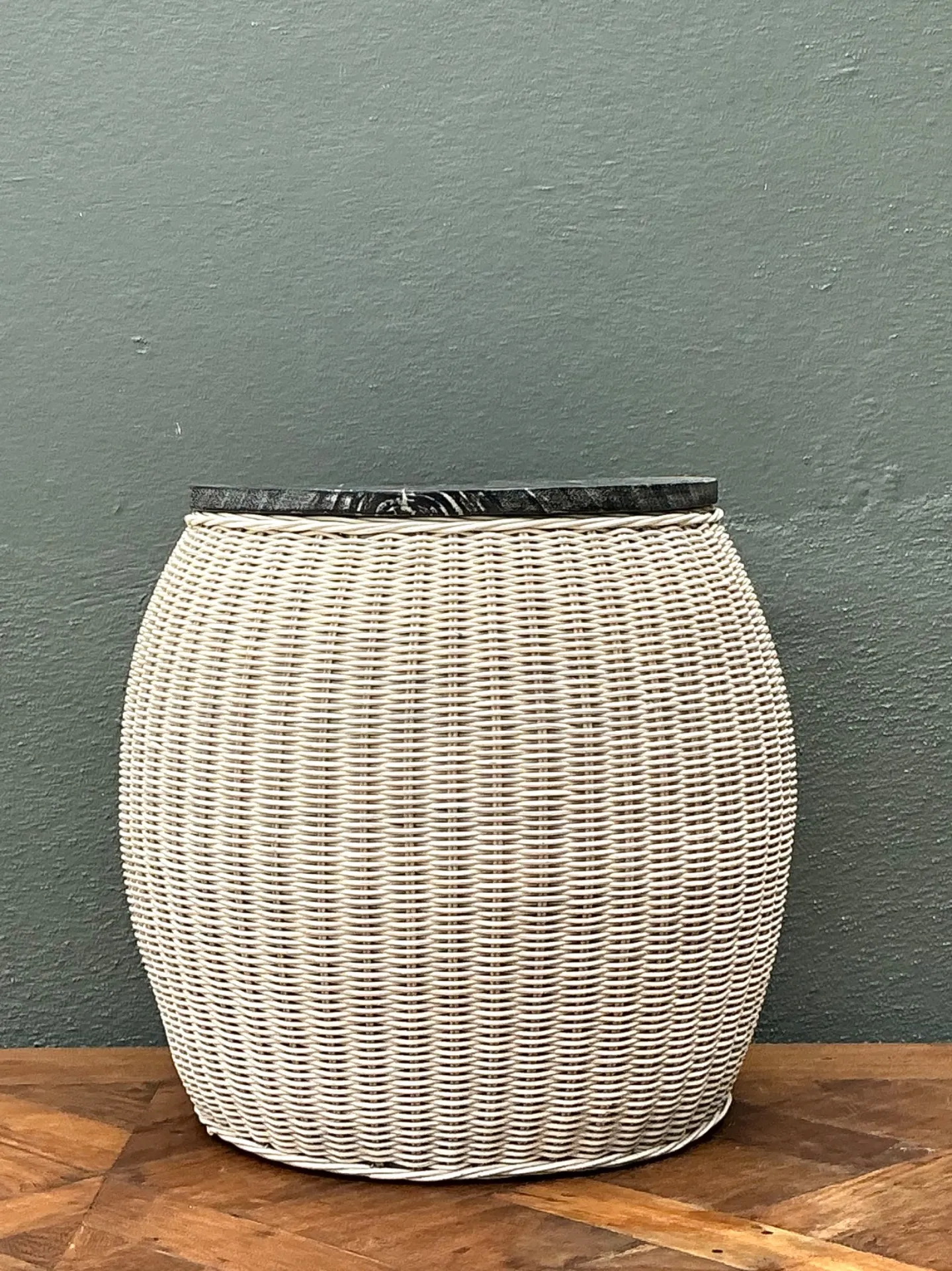Vintage Rattan and Wood Side Table — additional photo 7