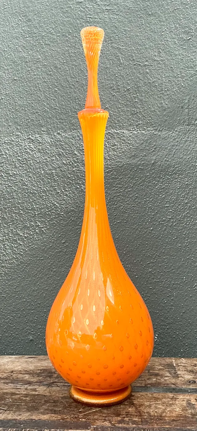 Vintage Murano Tall Orange Glass Decanter — additional photo 7