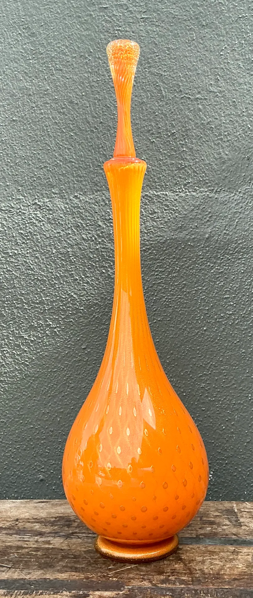 Vintage Murano Tall Orange Glass Decanter — additional photo 1