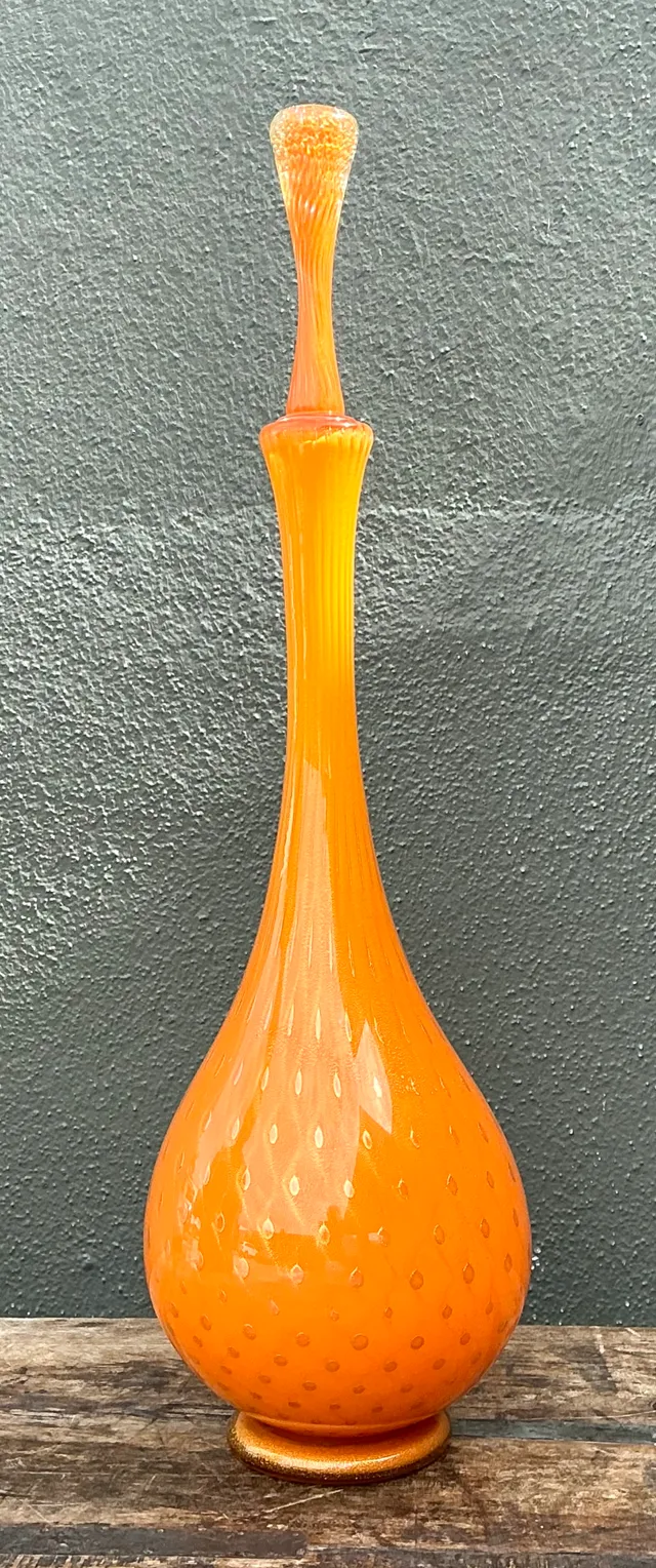 Vintage Murano Tall Orange Glass Decanter — additional photo 4