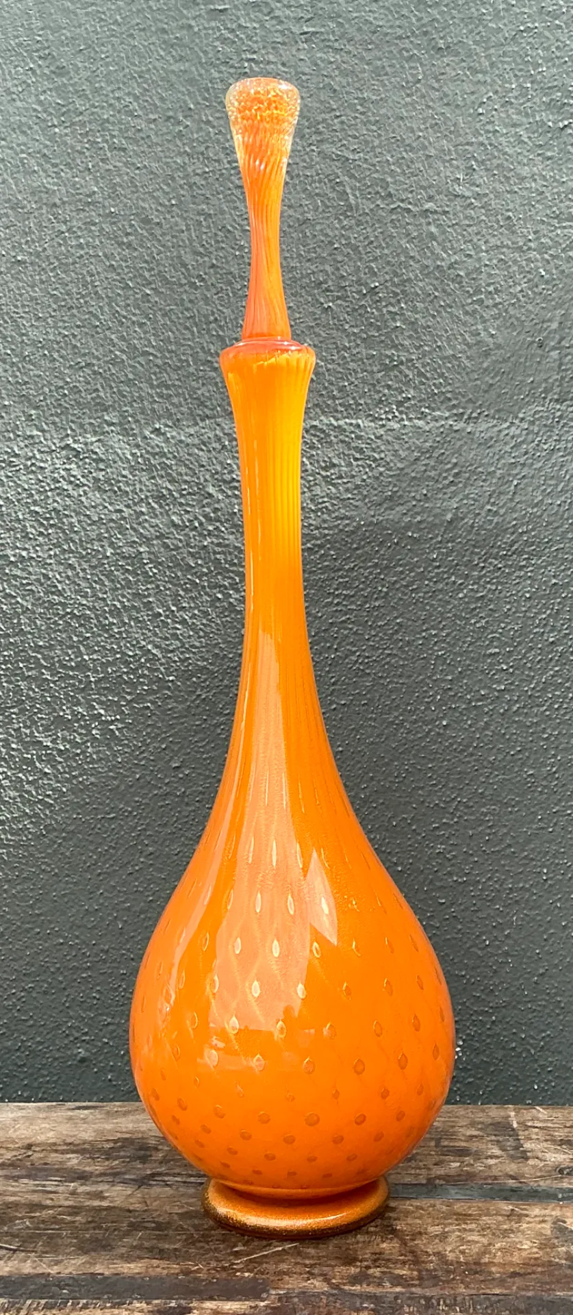 Vintage Murano Tall Orange Glass Decanter — additional photo 5