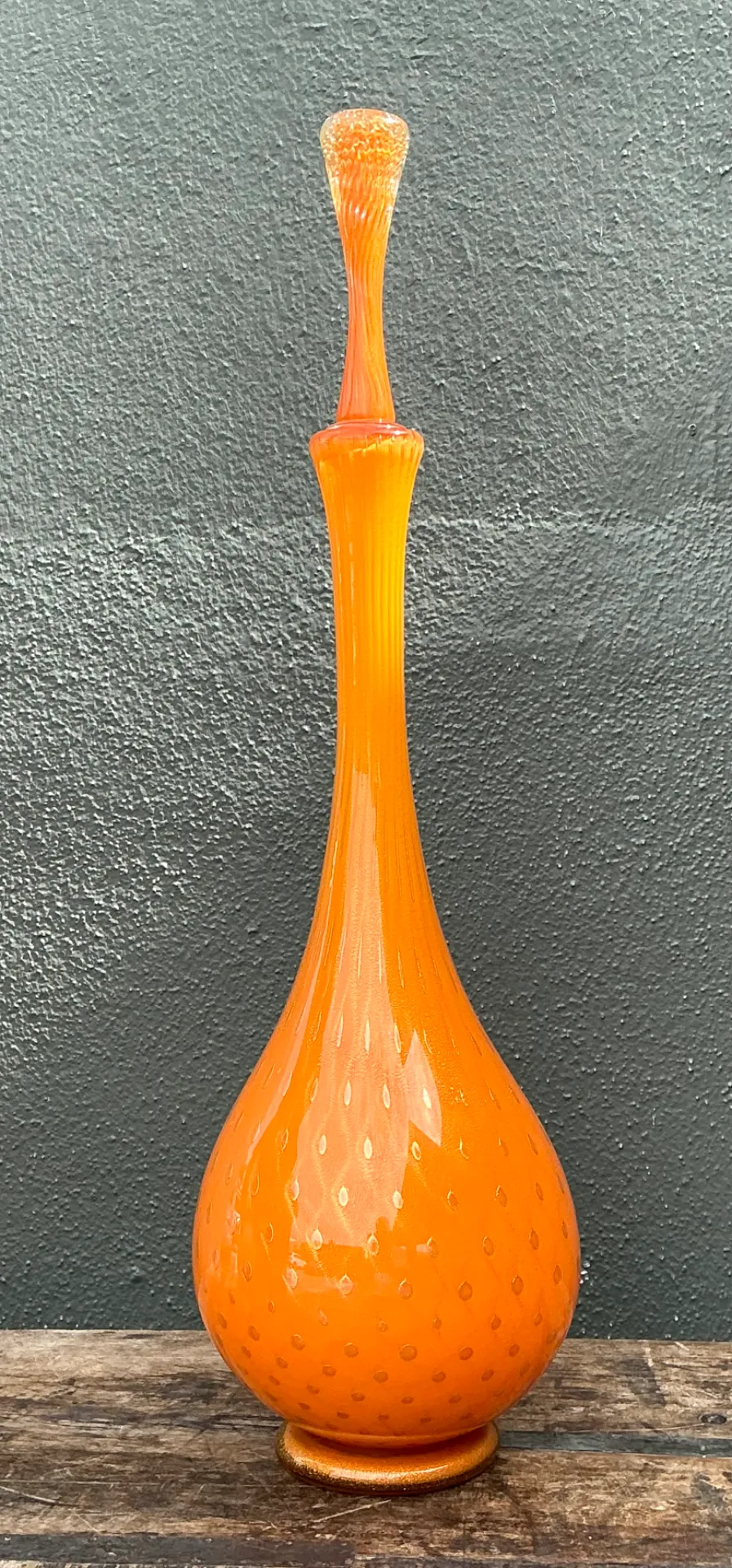 Vintage Murano Tall Orange Glass Decanter — additional photo 6