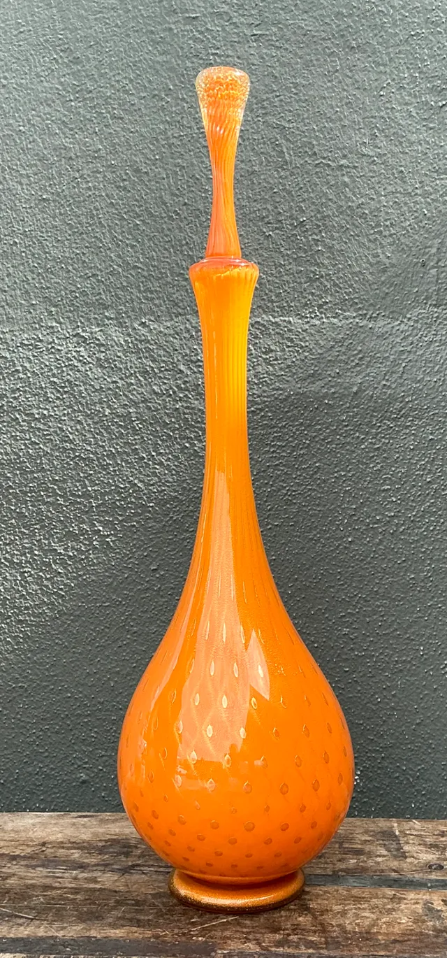 Vintage Murano Tall Orange Glass Decanter — additional photo 6