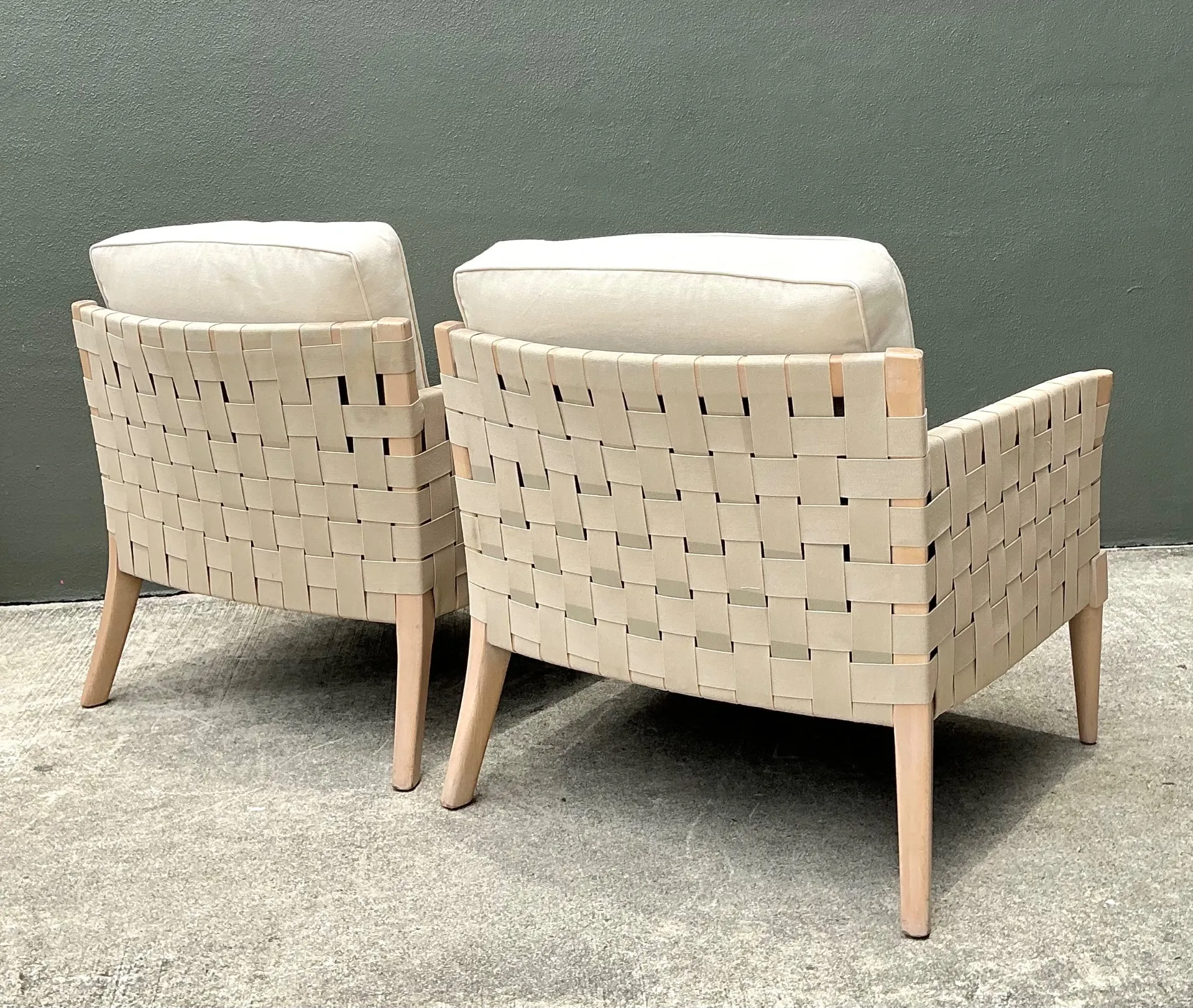 Vintage Niedermaier Wood and Strap Lounge Chairs - Pair — additional photo 3