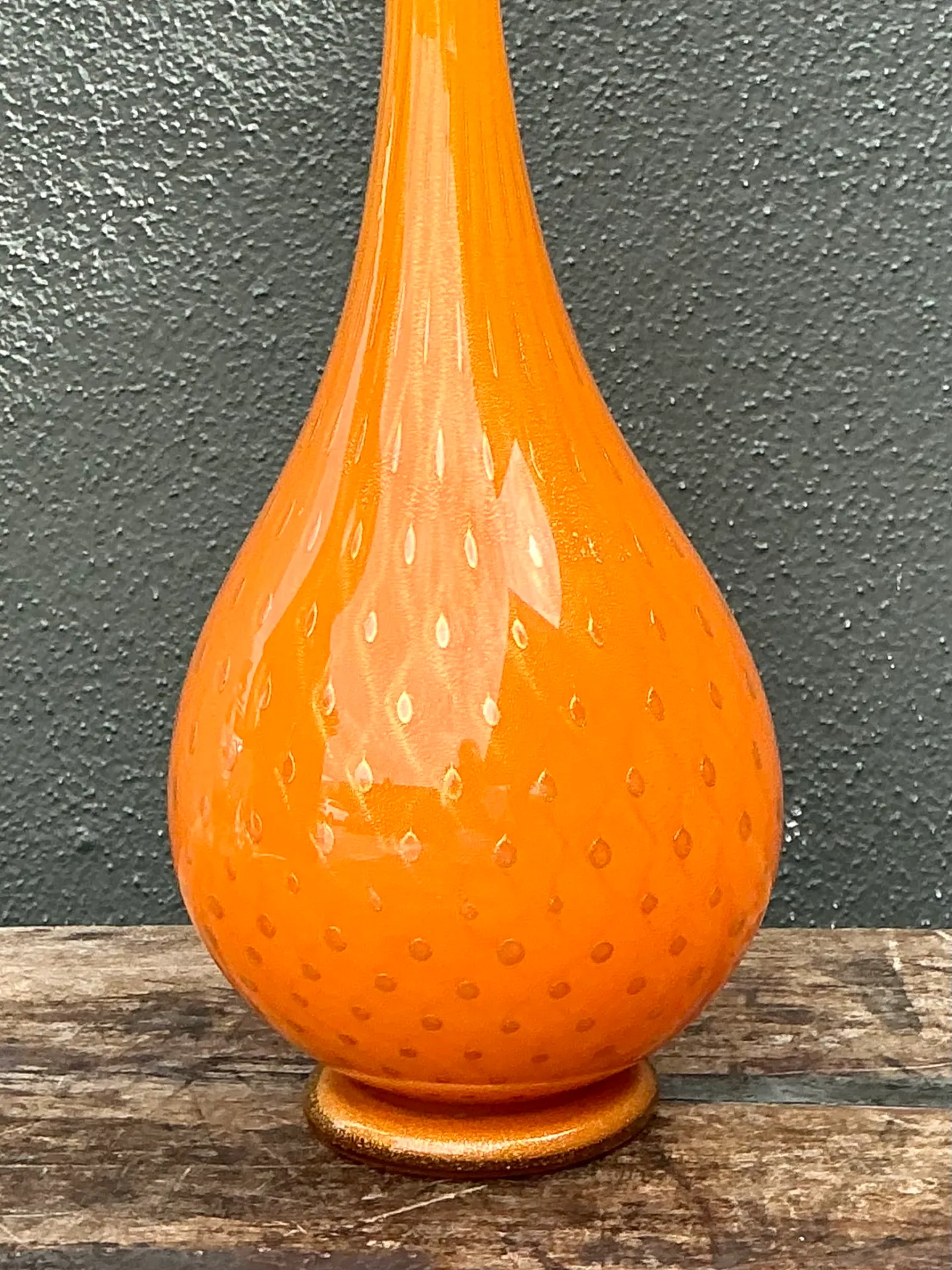 Vintage Murano Tall Orange Glass Decanter — additional photo 2