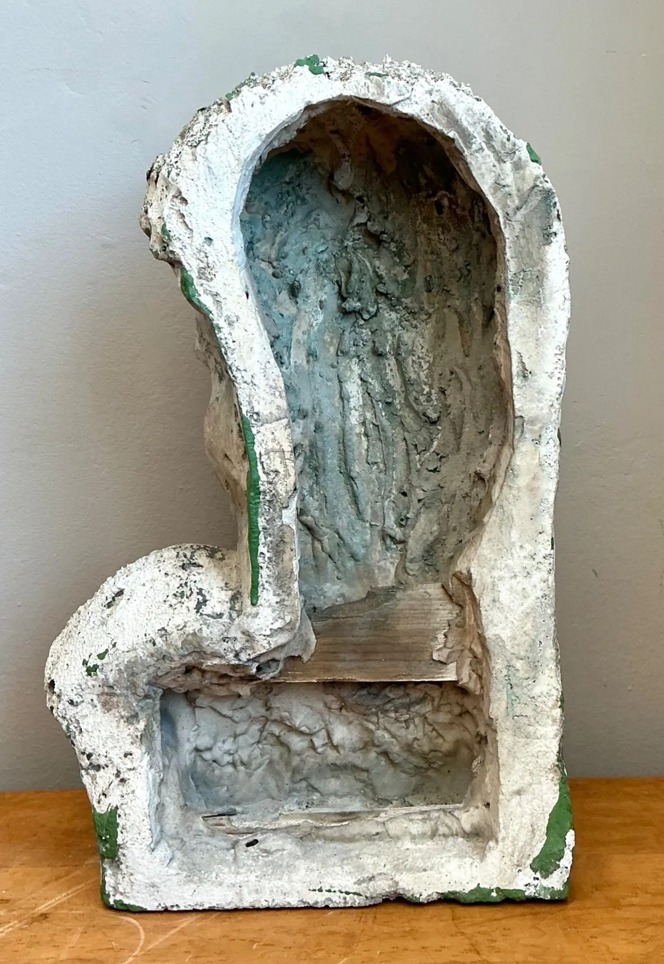 Vintage Weathered Stone Bust Wall Sculpture — additional photo 2