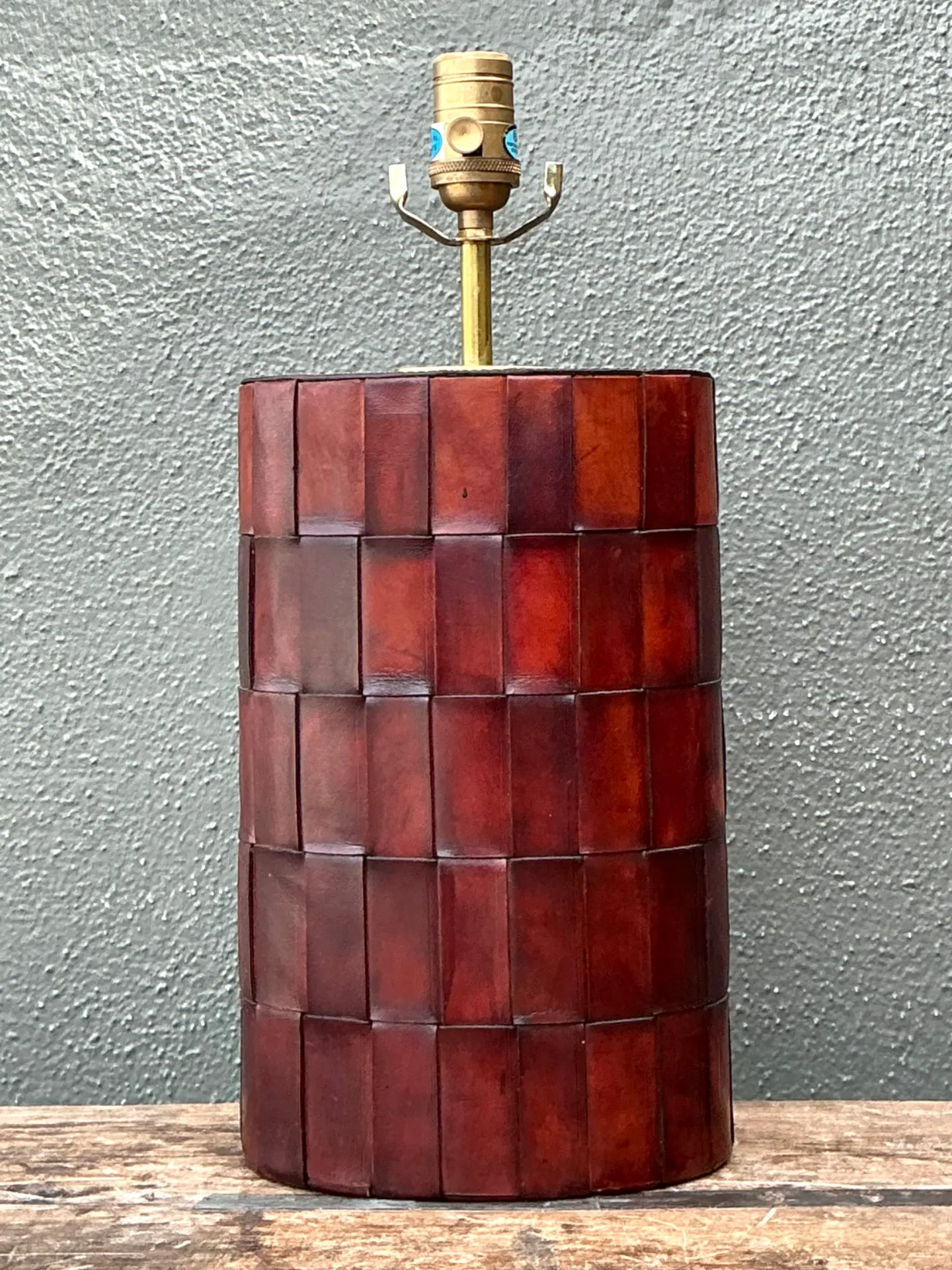 Vintage Woven Leather Lamp — additional photo 7
