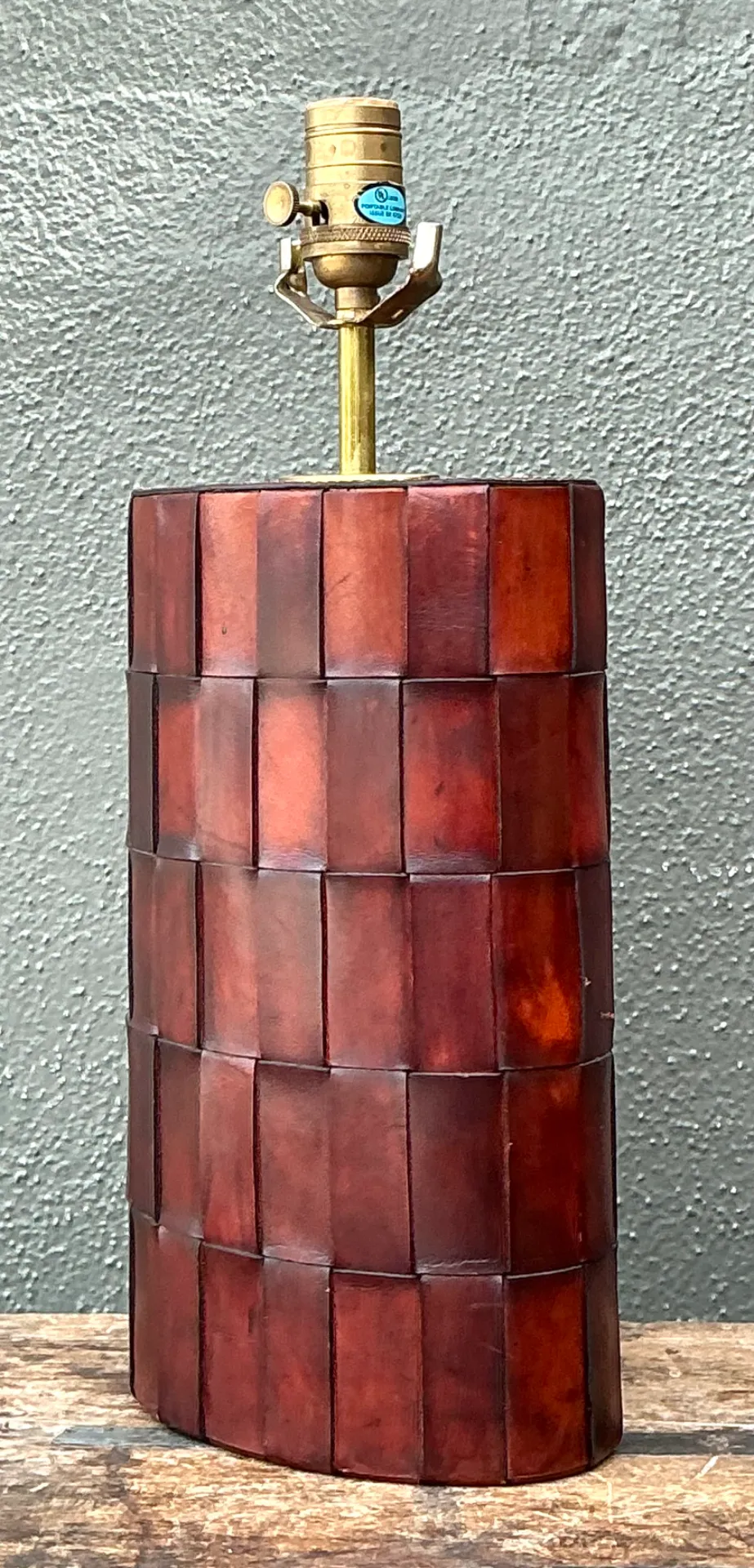 Vintage Woven Leather Lamp — additional photo 5
