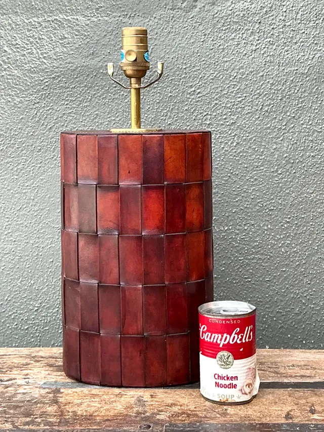 Vintage Woven Leather Lamp — additional photo 8