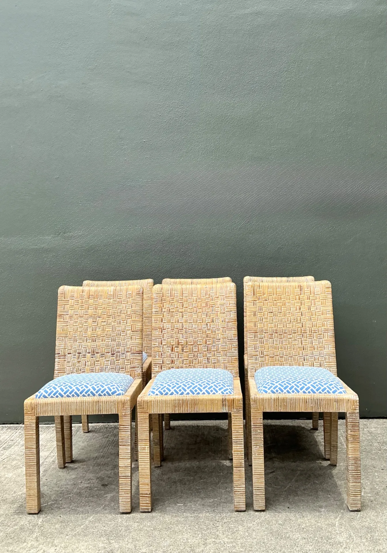 Vintage Woven Rattan Dining Chairs - Set of 6 — additional photo 2