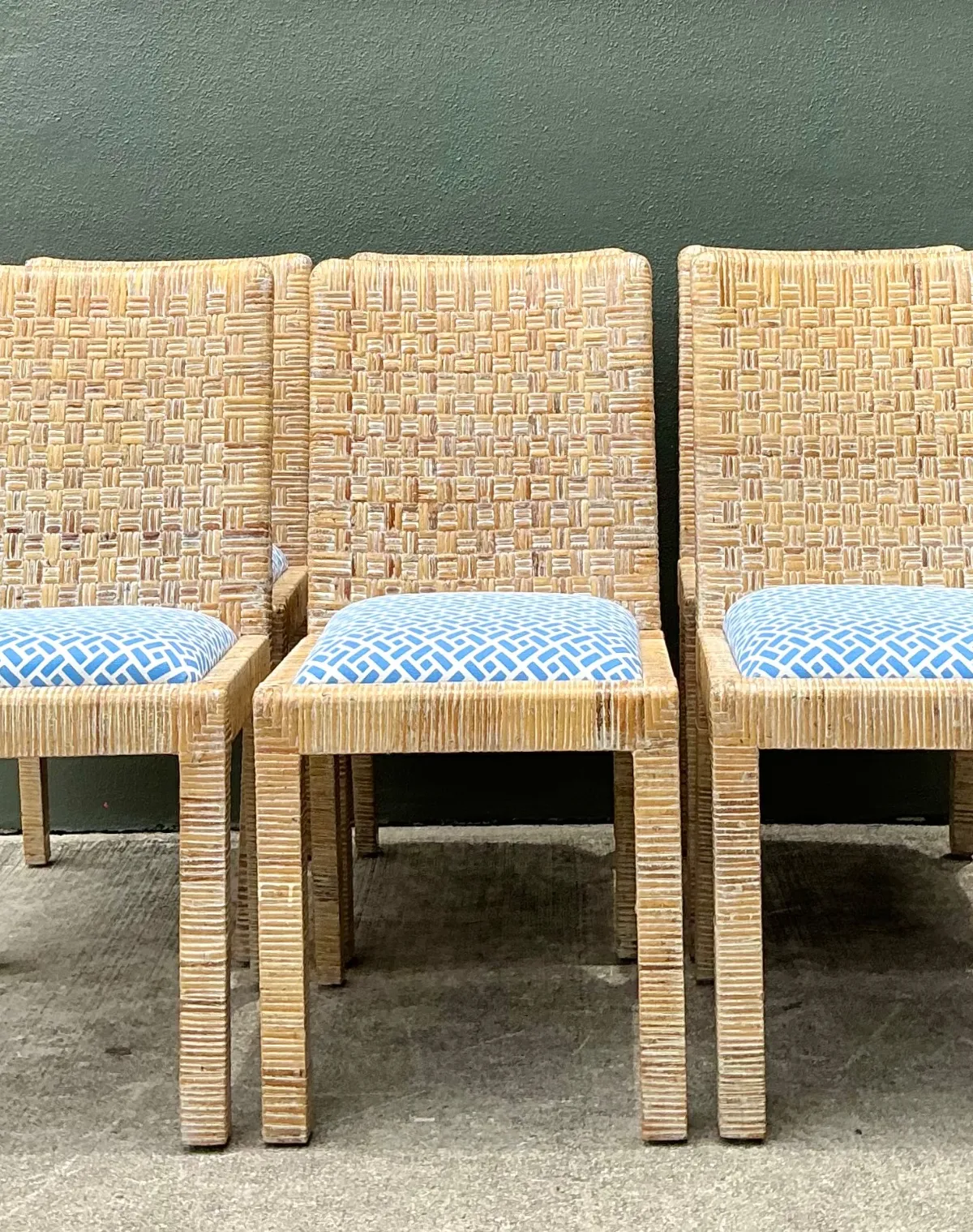 Vintage Woven Rattan Dining Chairs - Set of 6 — additional photo 5
